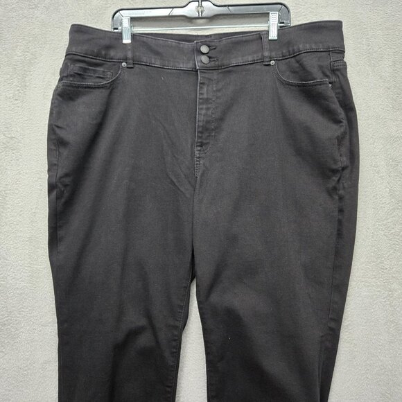 Lane Bryant 24W High Rise Straight Leg Tighter Tummy Flex Magic Waist Black Jean - Picture 2 of 10